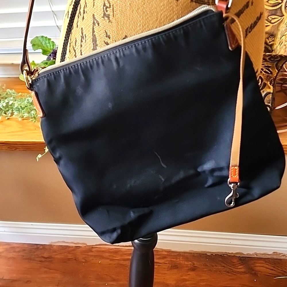 Dooney & Bourke Black Bag with Brown Logo - Picture 8 of 9